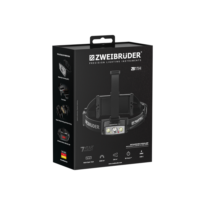 Zweibrüder ZB11H Lampe frontale 2500 Lumens
