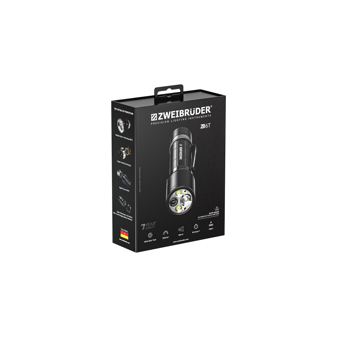 Zweibrüder ZB6T Lampe torche 3000 Lumens